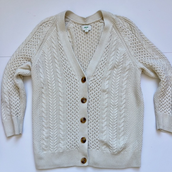 aerie Sweaters - Aerie Ivory Cable Knit Cardigan